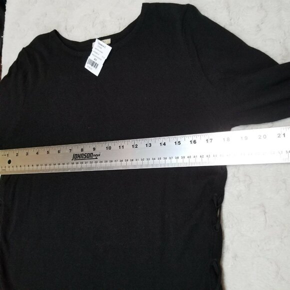 Project Womens Side-Ties Crewneck Sweater XS Black Long Sleeve Pullover New $150 - Picture 7 of 8